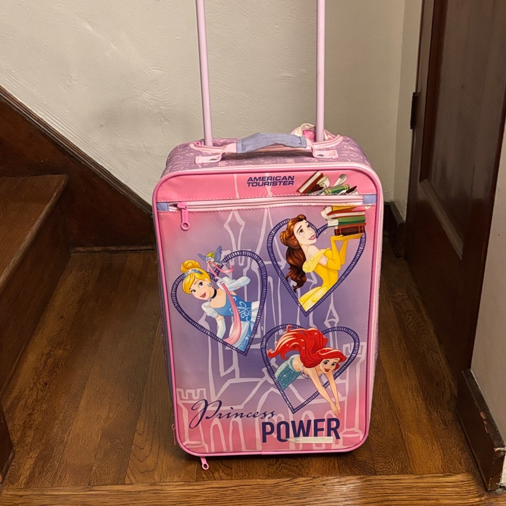 American Tourister Princess Power Kids Luggage - Pink and Purple with wheels